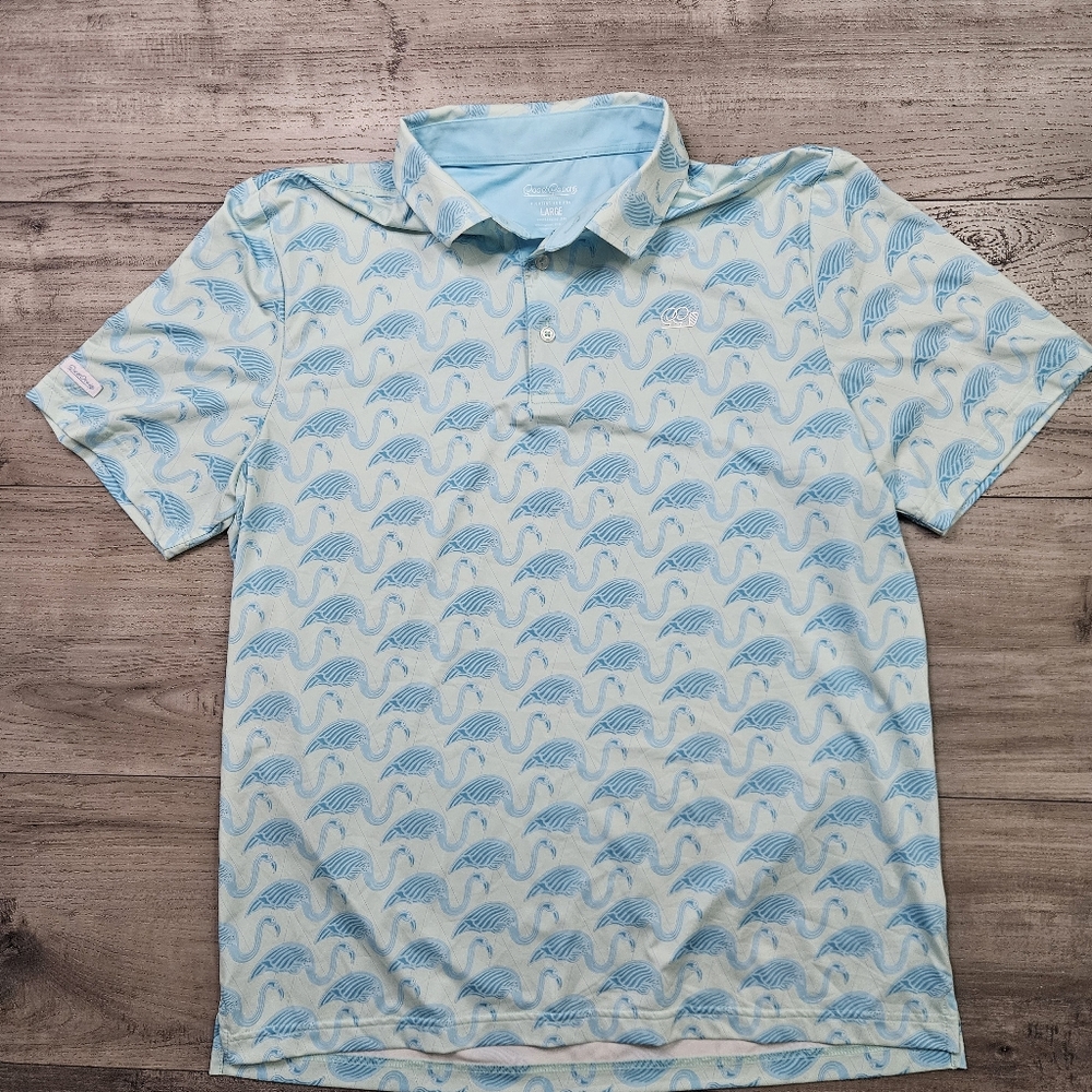 GOOD GOOD GOLF Polo Mens size large all over print